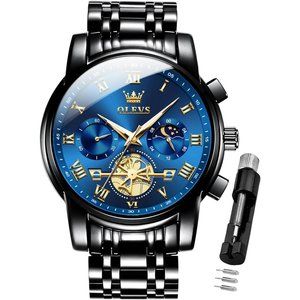 Watches for Men Classic Roman Numeral Stainless Steel Analog Waterproof Watch